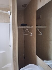 Hair dryer just thrown on shelf