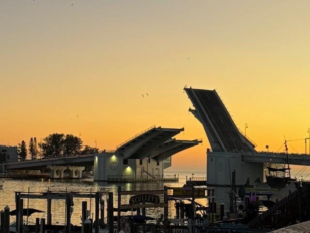 John's Pass bridge view from restaurant at John's Pass