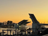 John's Pass bridge view from restaurant at John's Pass