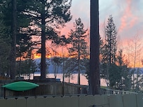 View from backyard at night