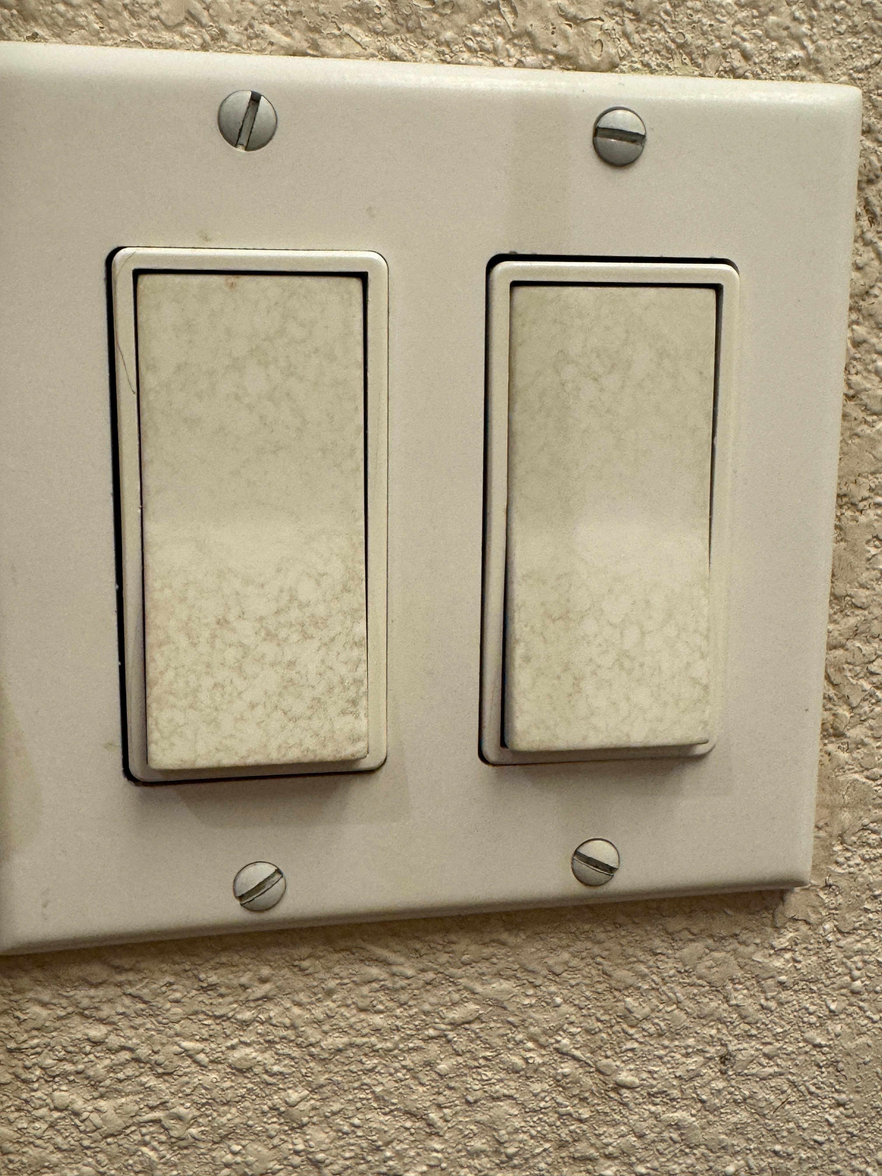 Electric wall switches look dirty