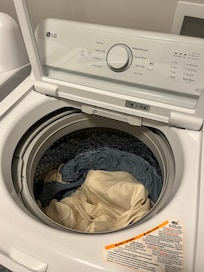 Laundry in washer tub