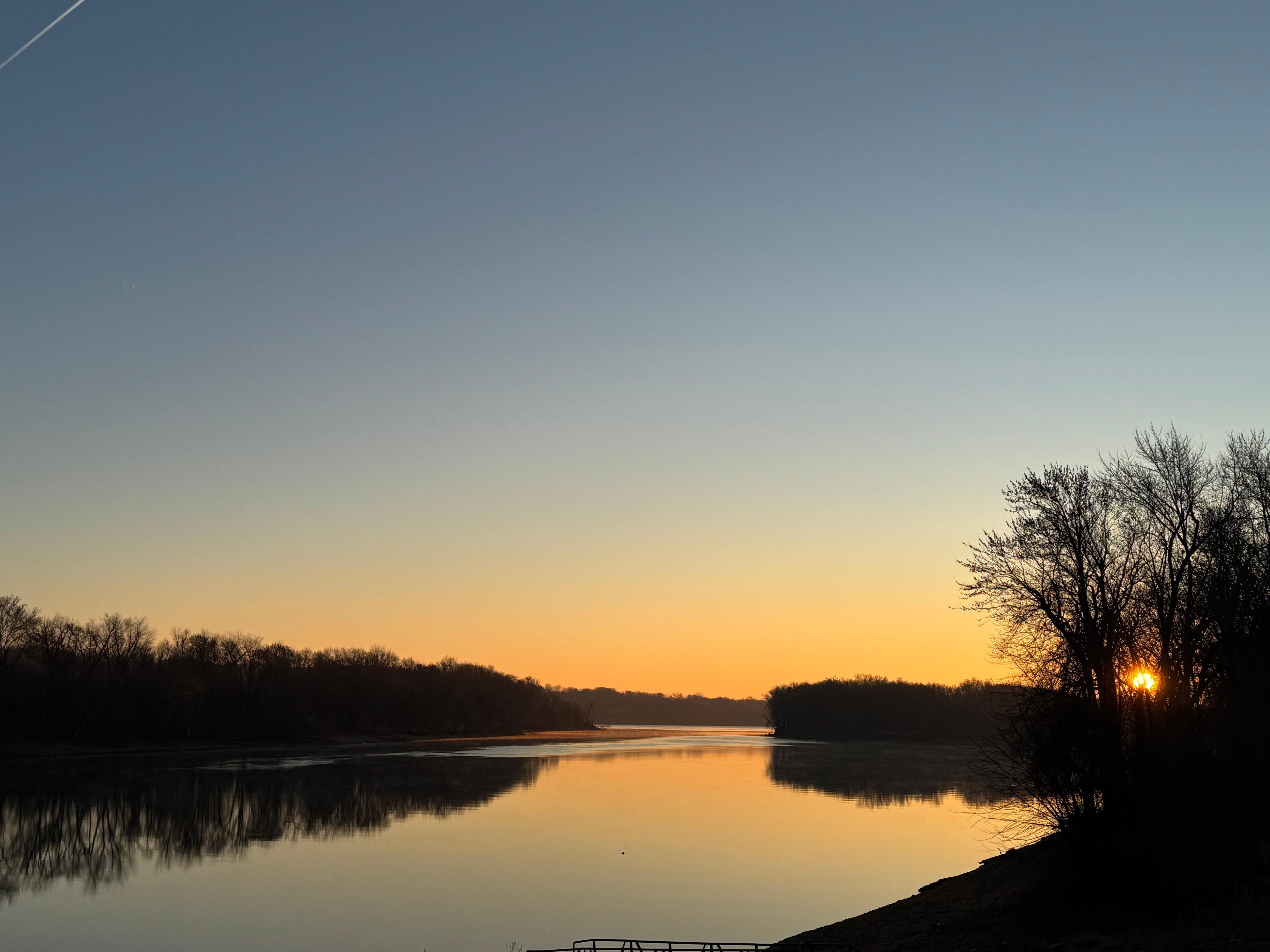 Sunrise view from the patio. 