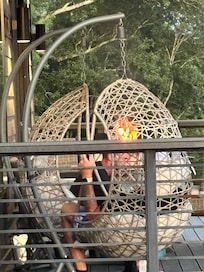 Cabin to the left also grilling