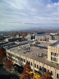 The Blue Ridge Mountains room views from the Cambria Hotel