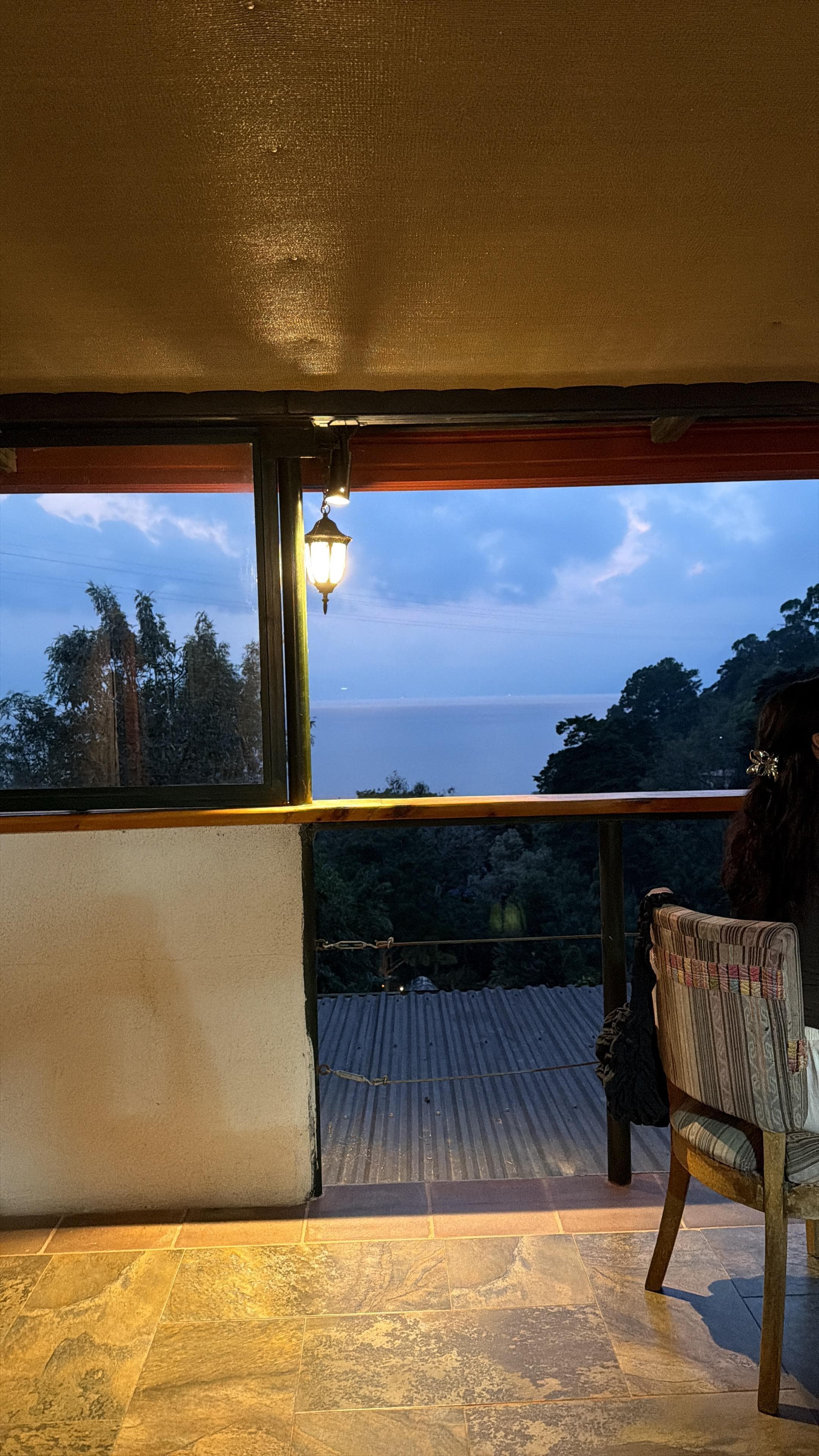 View of lake atitlan from dining area.