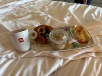 Continental breakfast is served in the lobby but you can take it to your room