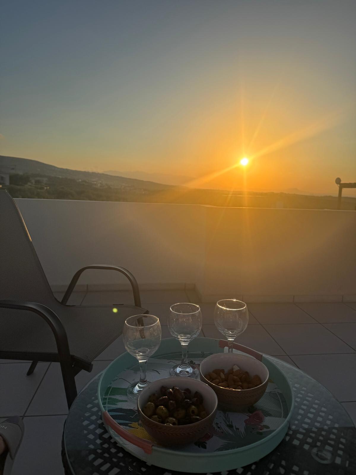 Coucher de soleil sur loutra 