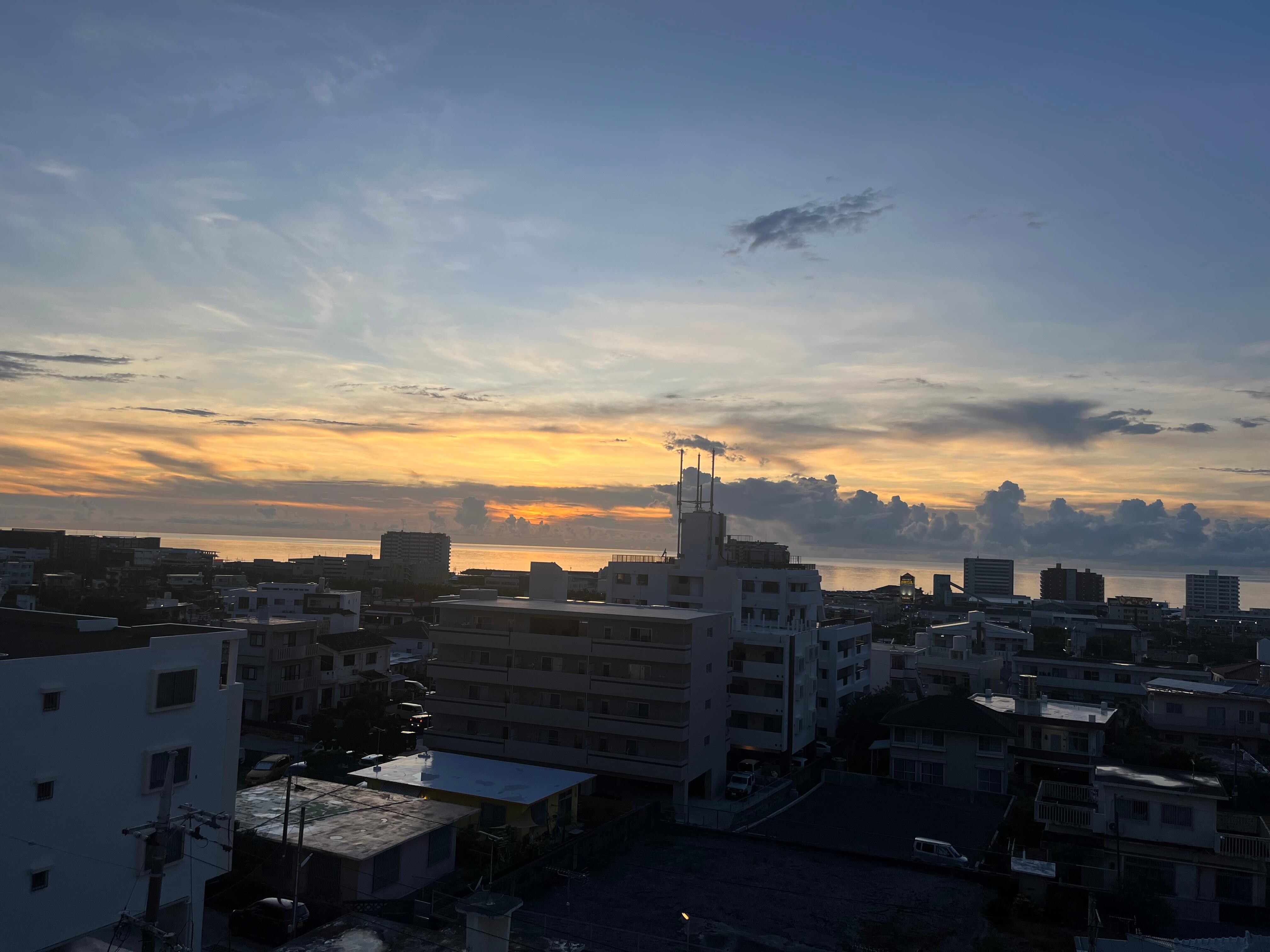 ベランダからの夕日