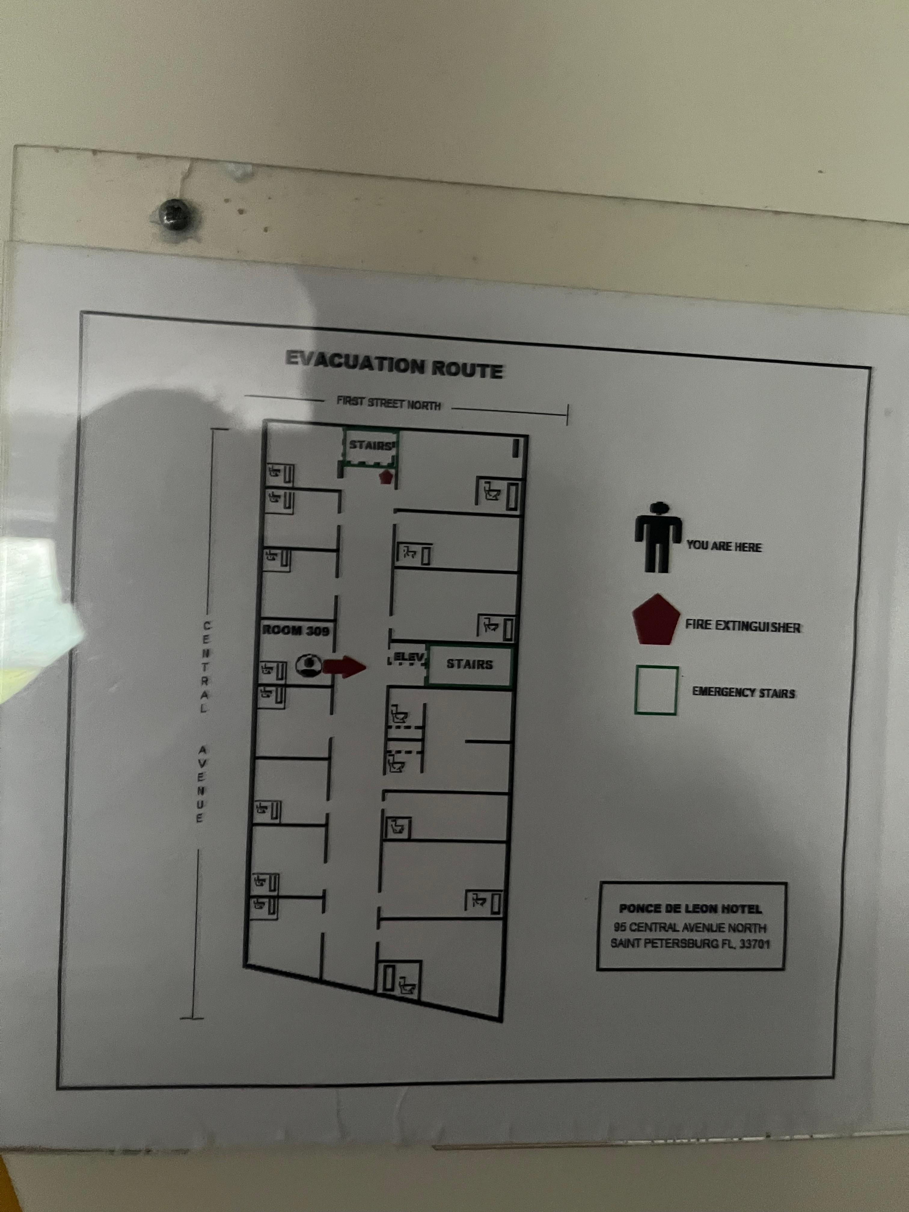 Room 309.  Door had 209 with marker changing the 2 to a 3.  