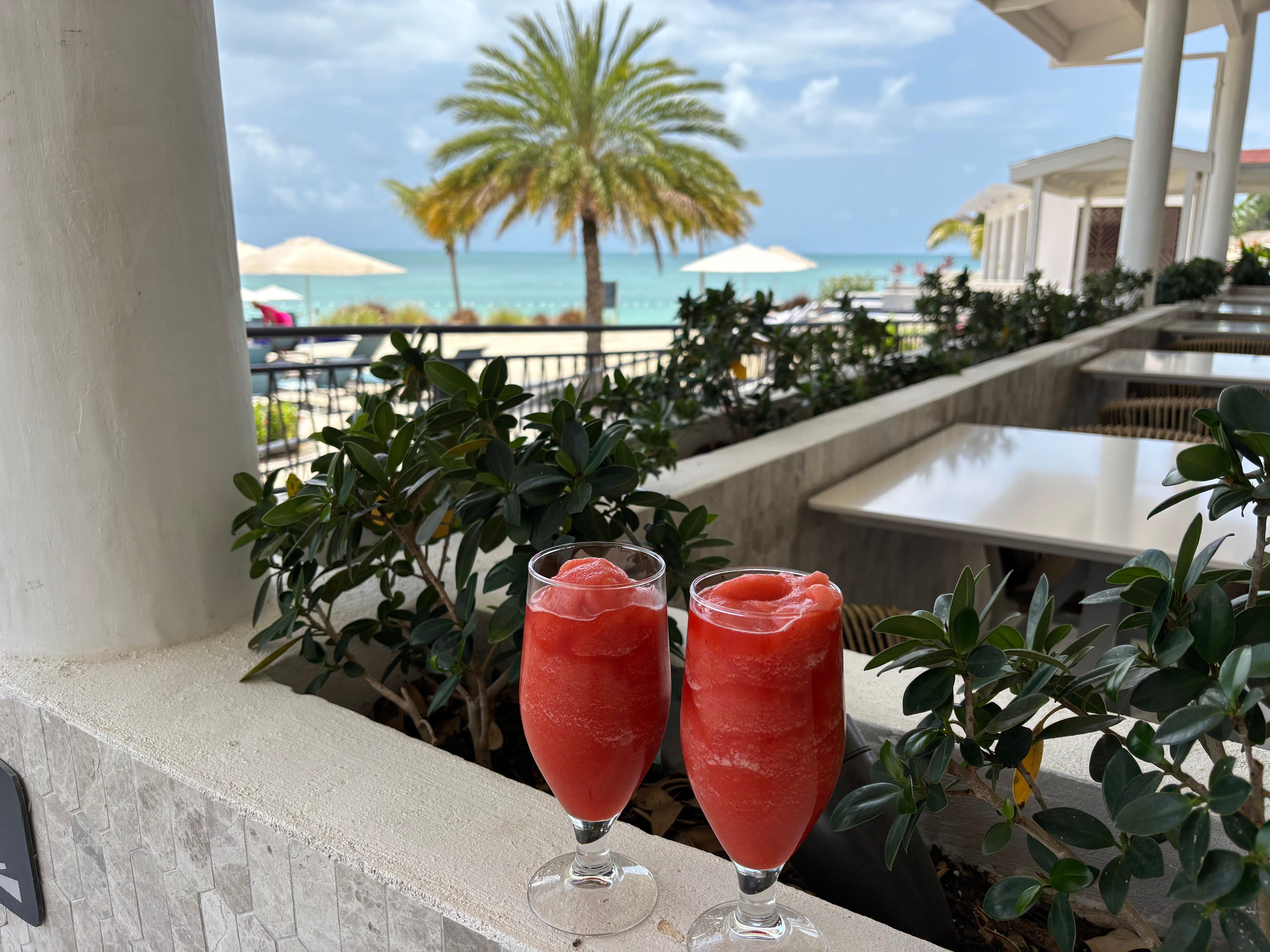 Drinks from the lobby bar