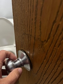 Door knob broken causing door to stick