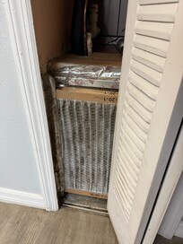 Furnace with dirty air filter and closet