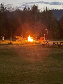 Outside fire pit.
