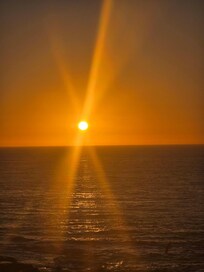View of the sunset from our room