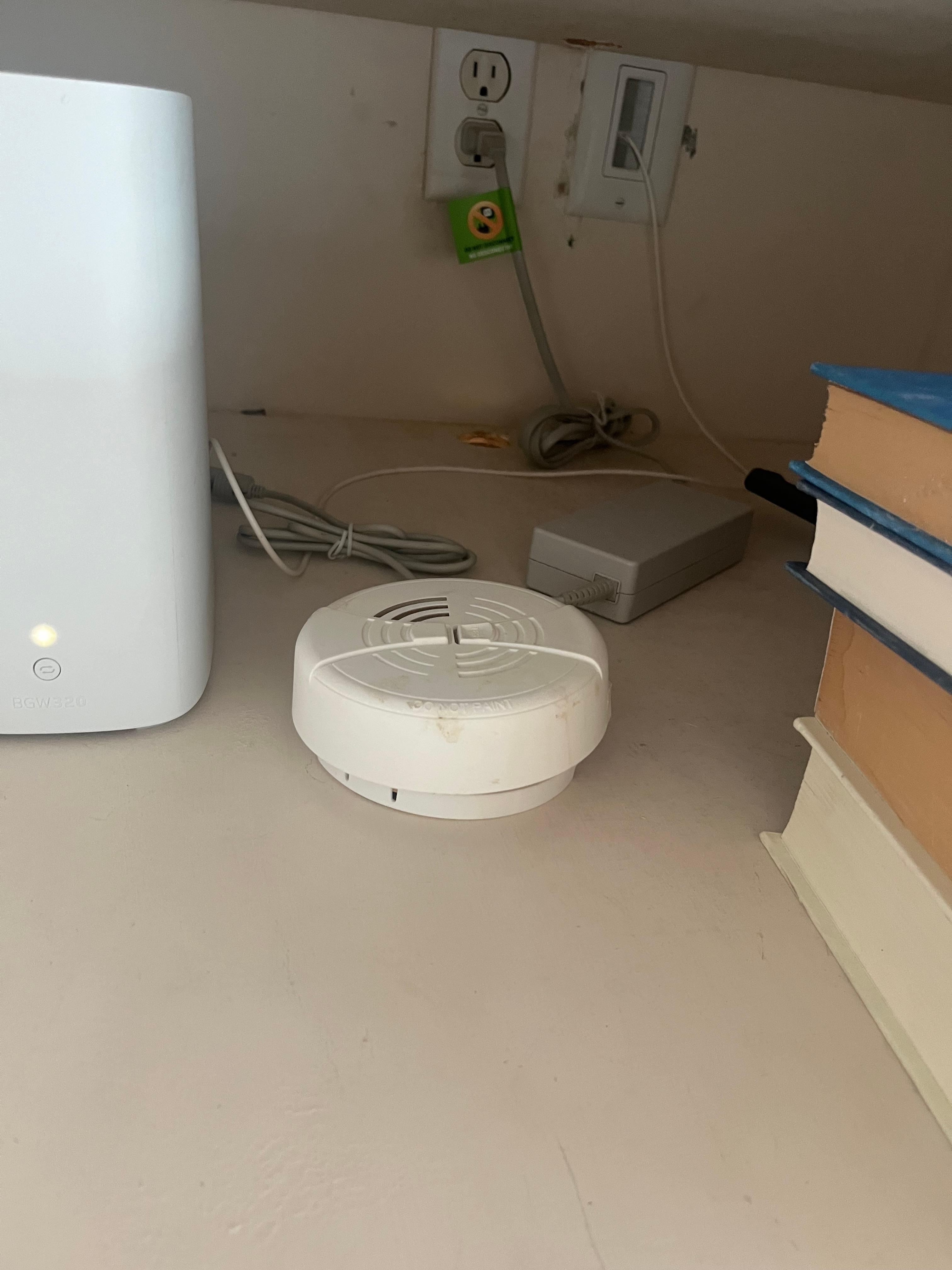 Disassembled smoke detector 