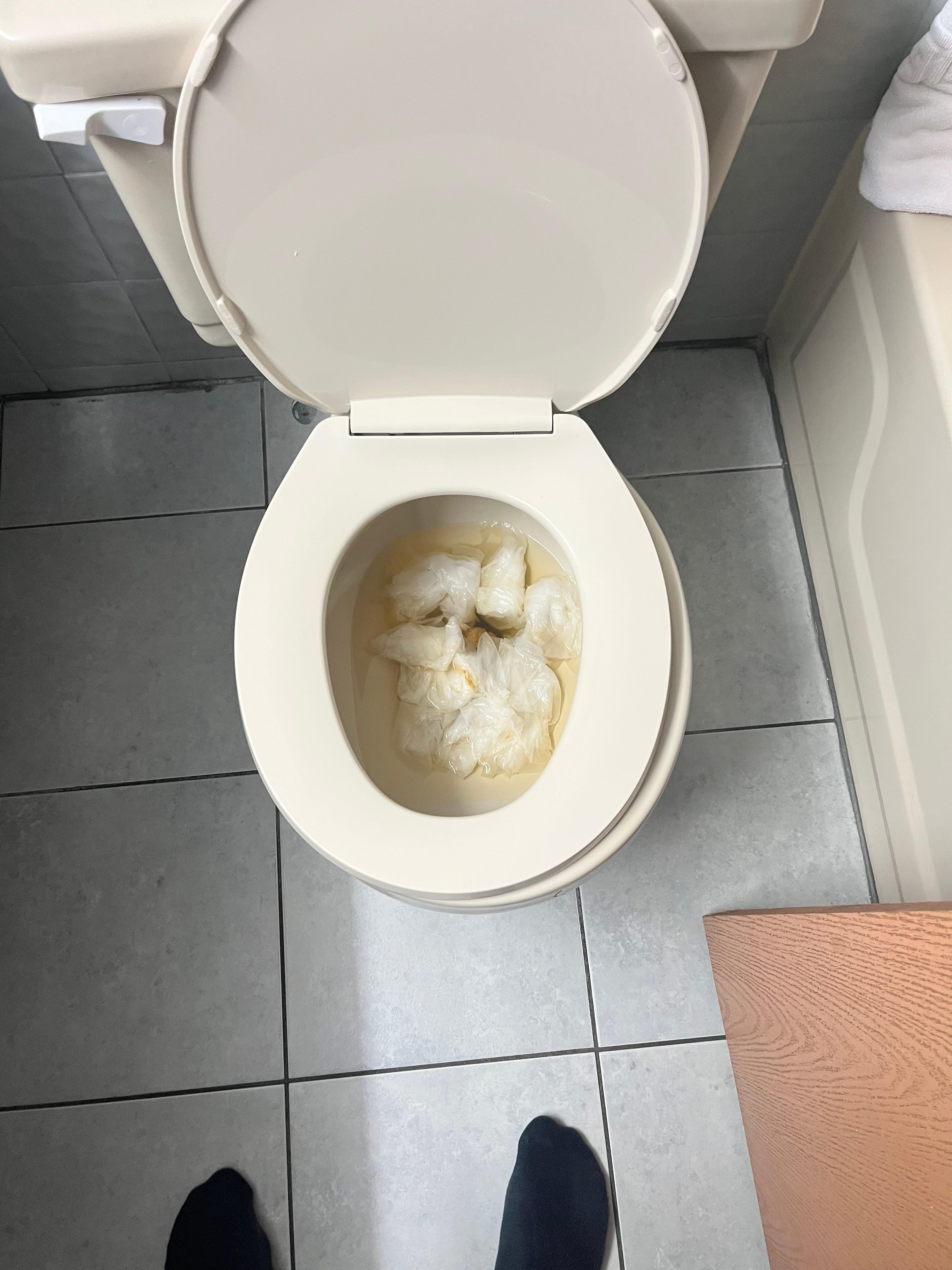 The toilet after I tried to flush it
