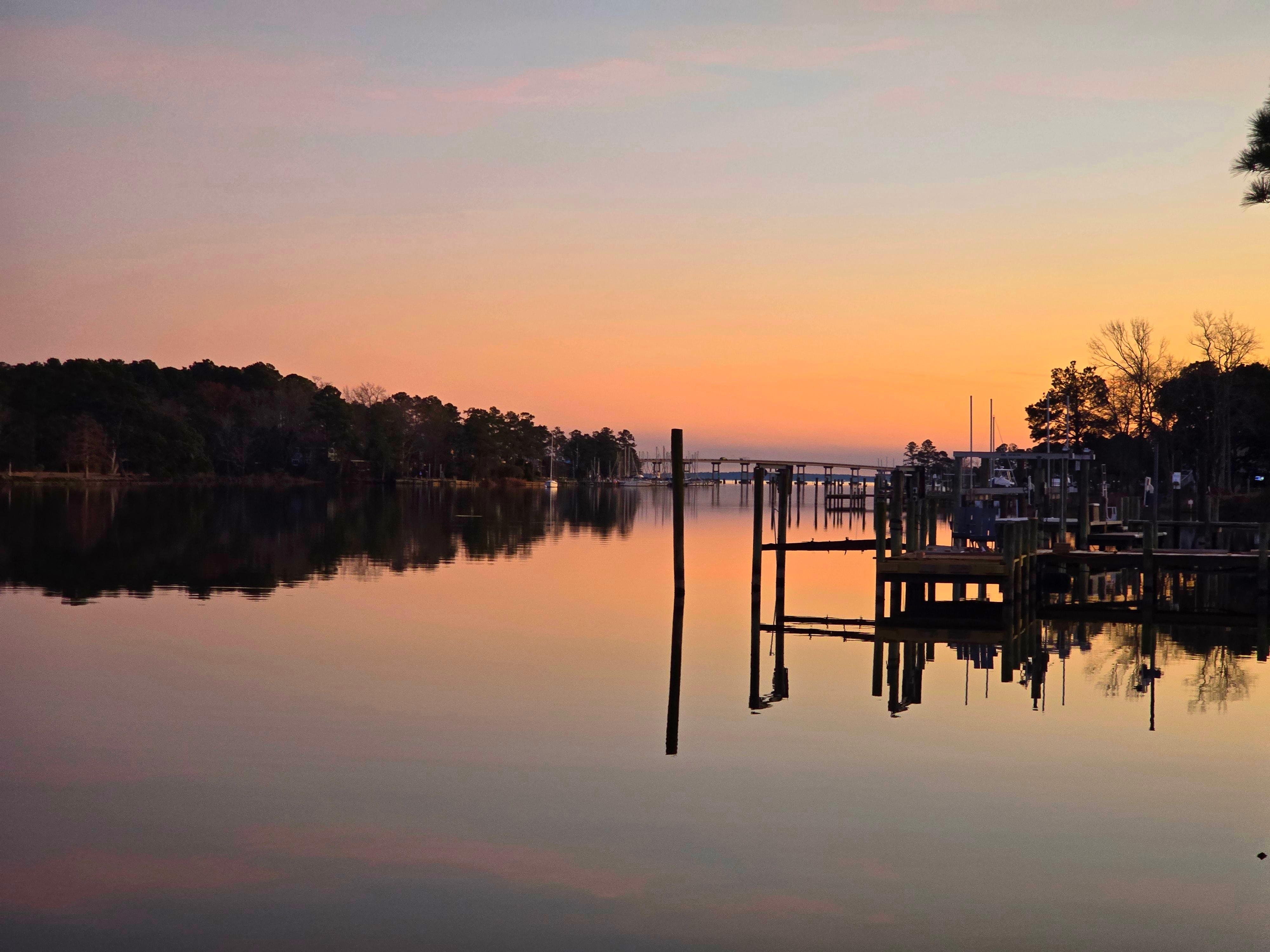 View from the dock had beautiful sunrises and sunsets. 