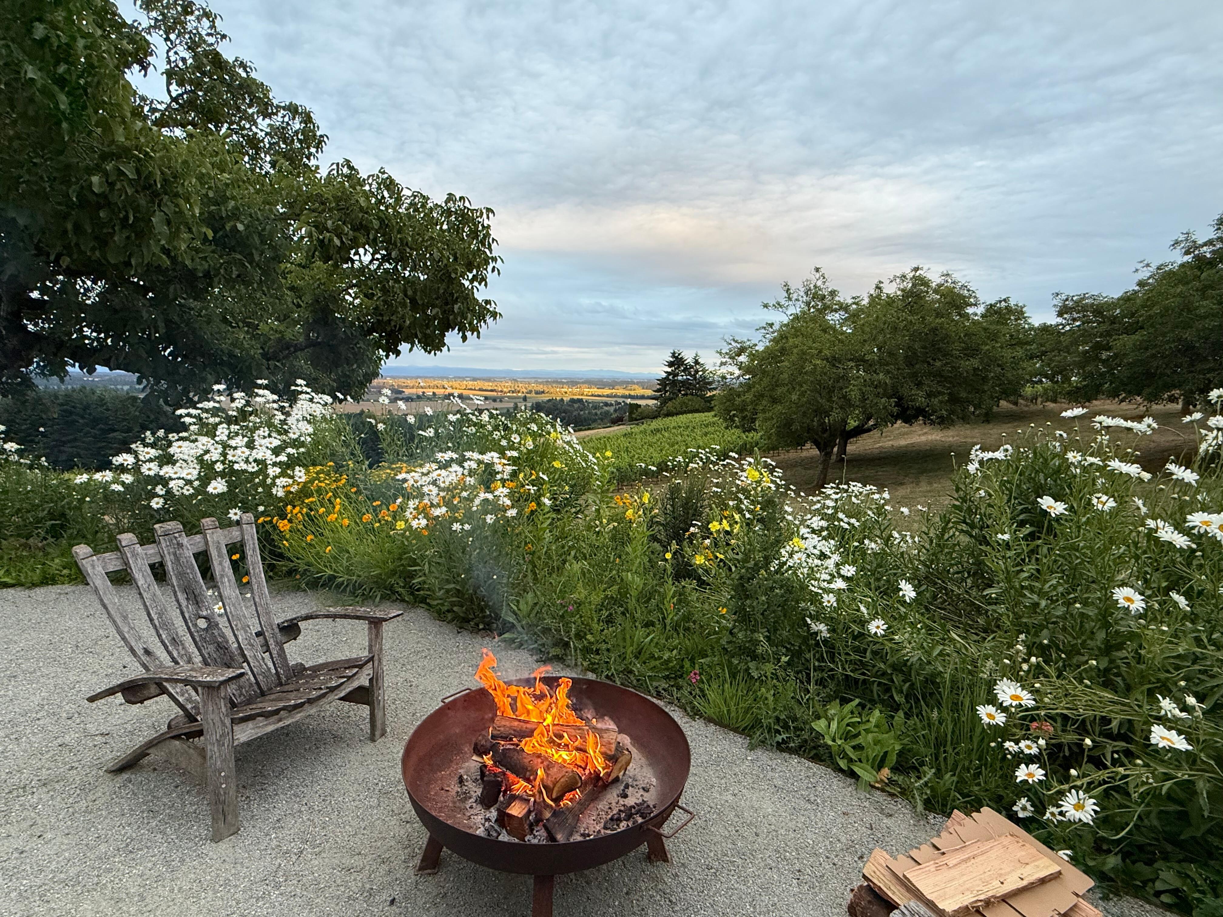 Firewood set up and replenished. It was a perfect way to end the evenings!