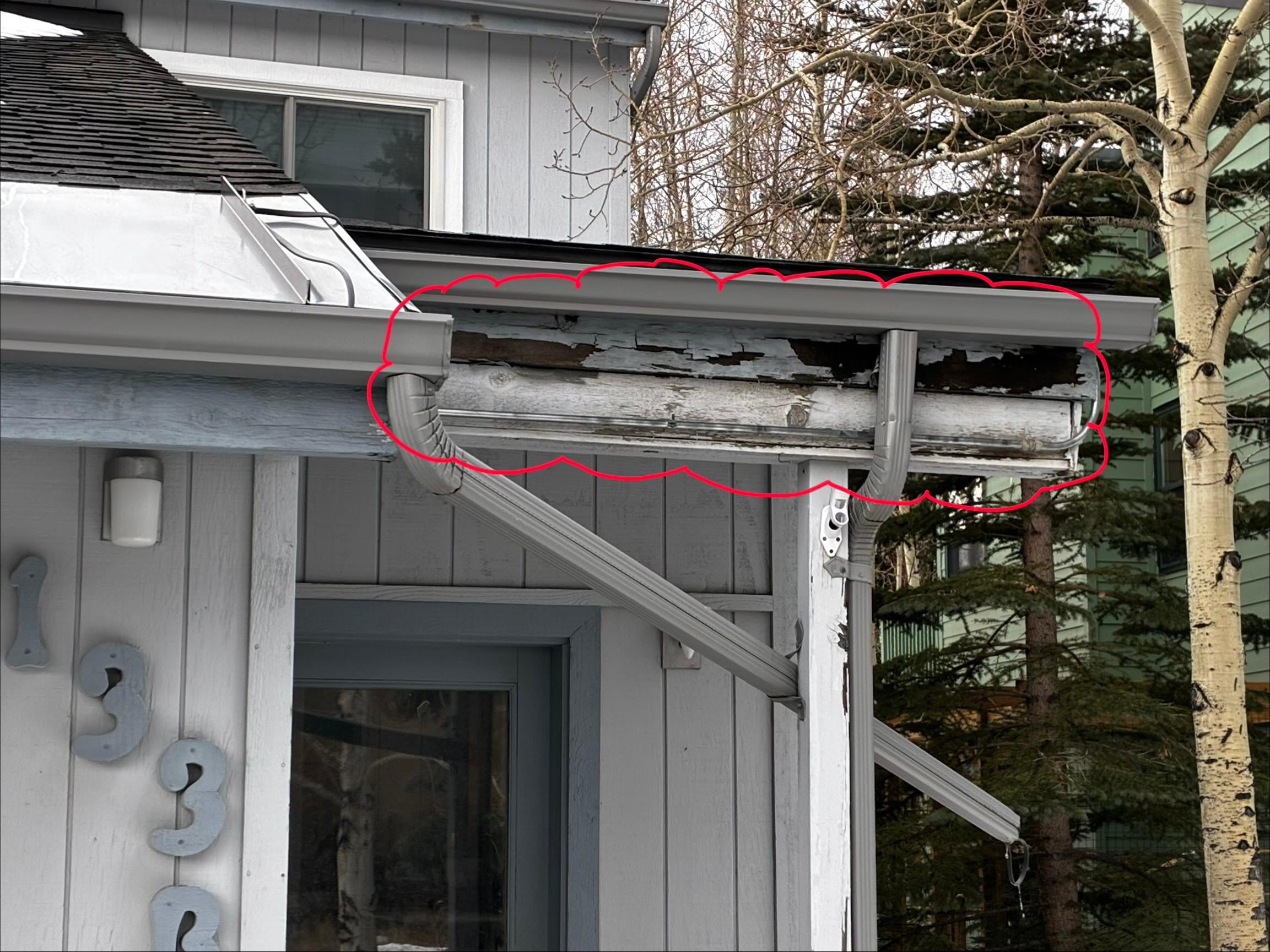 Exterior rotted fascia boards