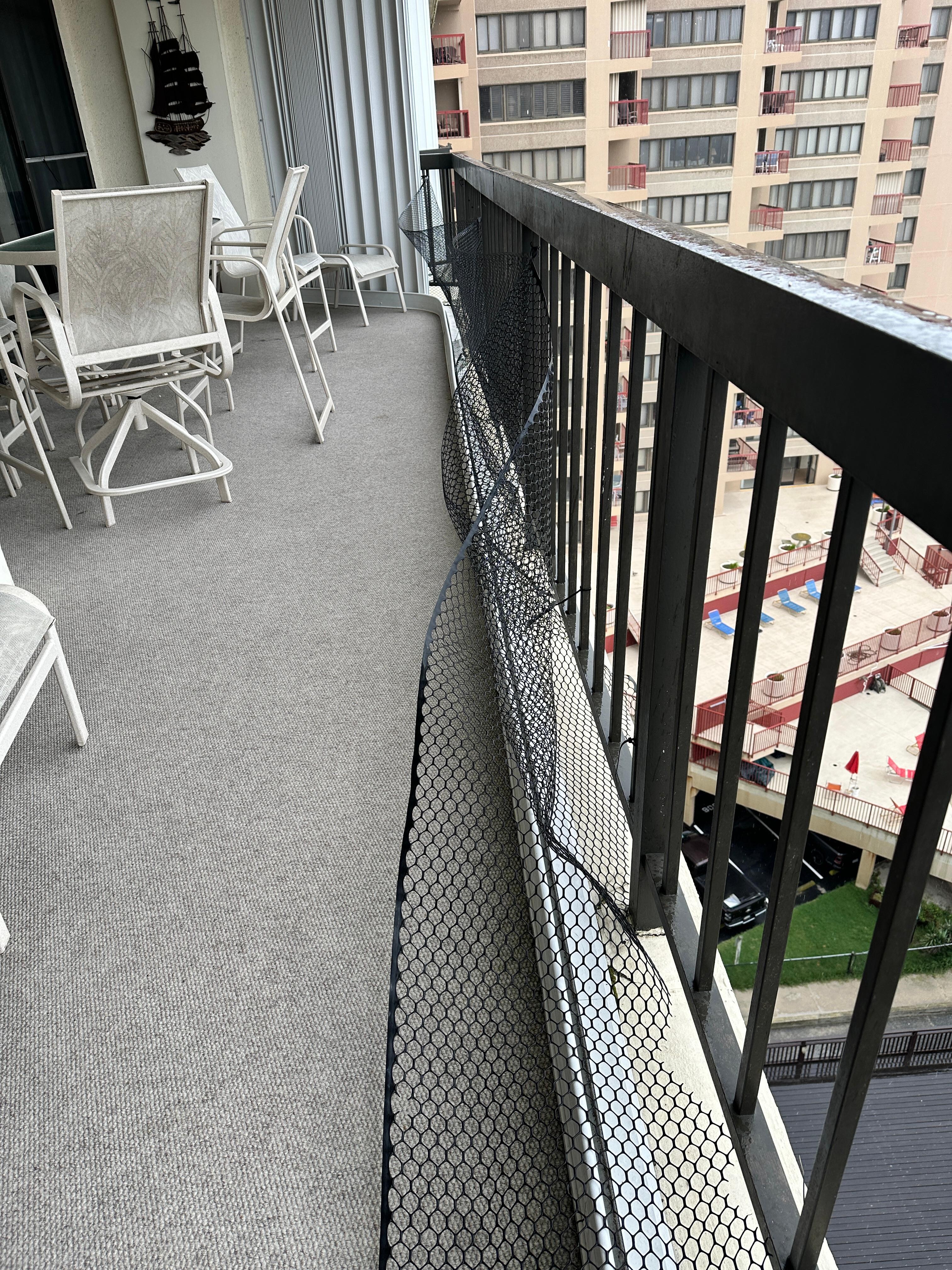 Netting falling off the railing