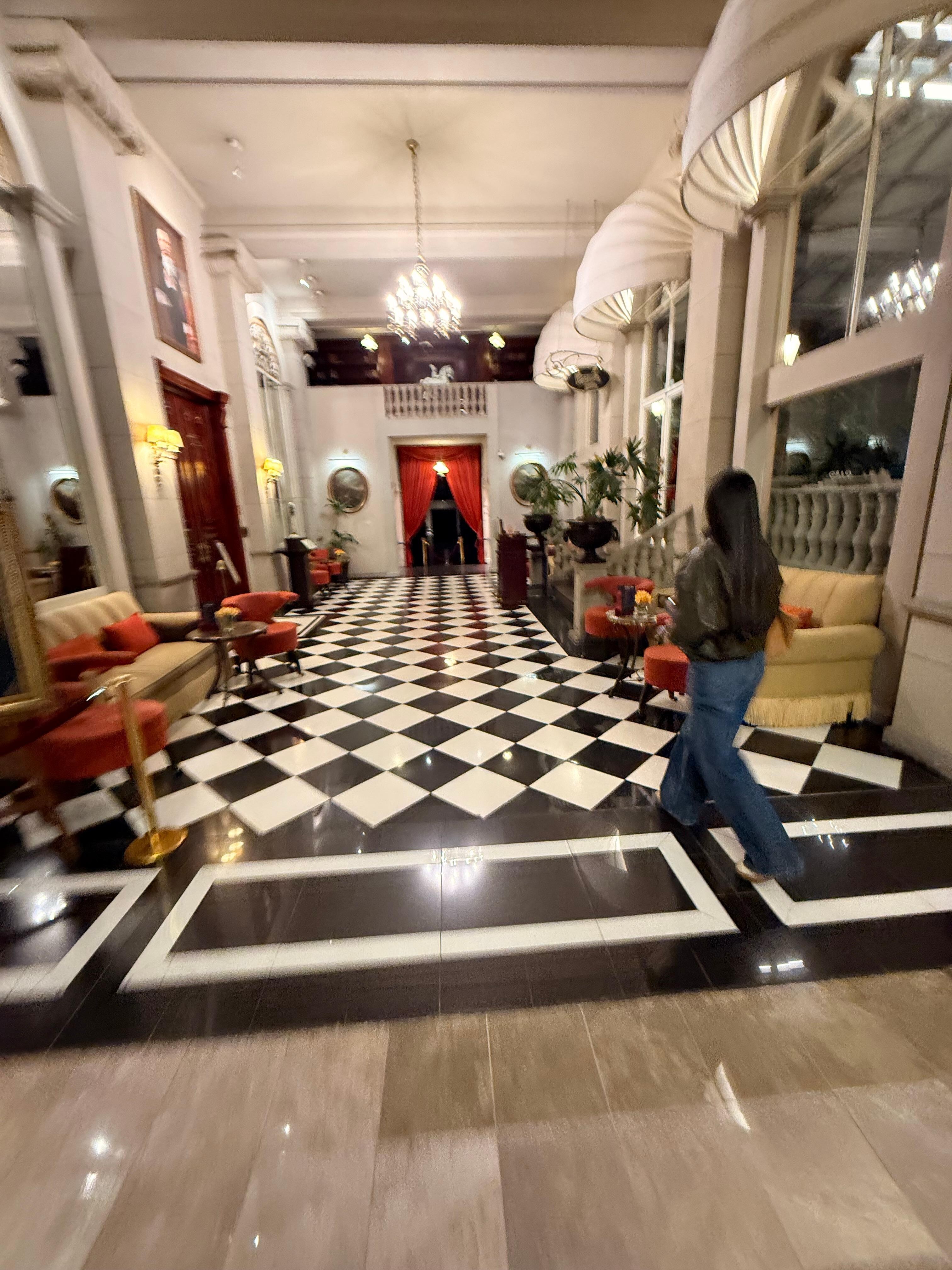 Before getting to your room.