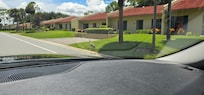 View driving into the resort