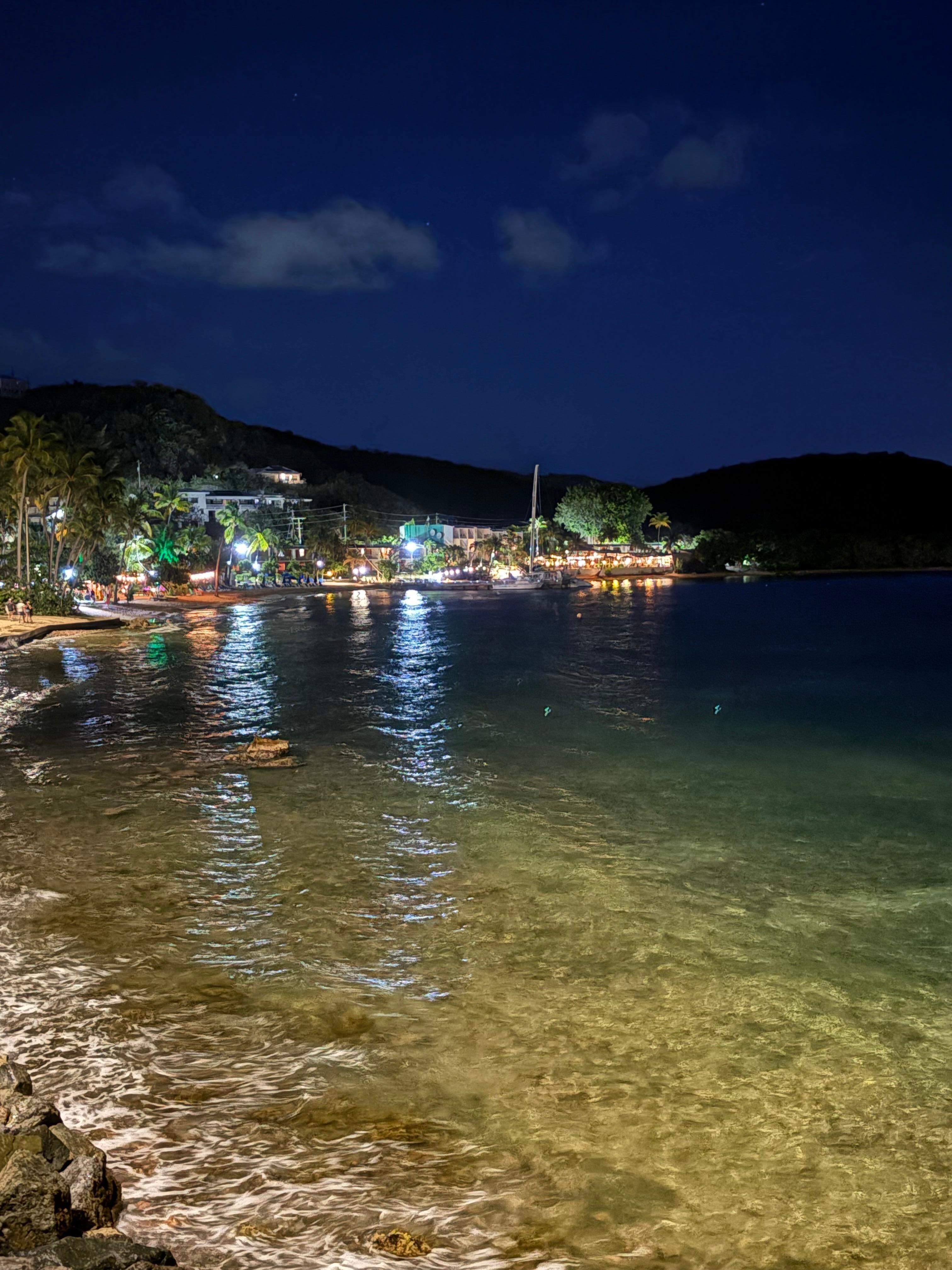 Balcony view at night 