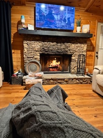 The fireplace was a nice touch on the cold nights