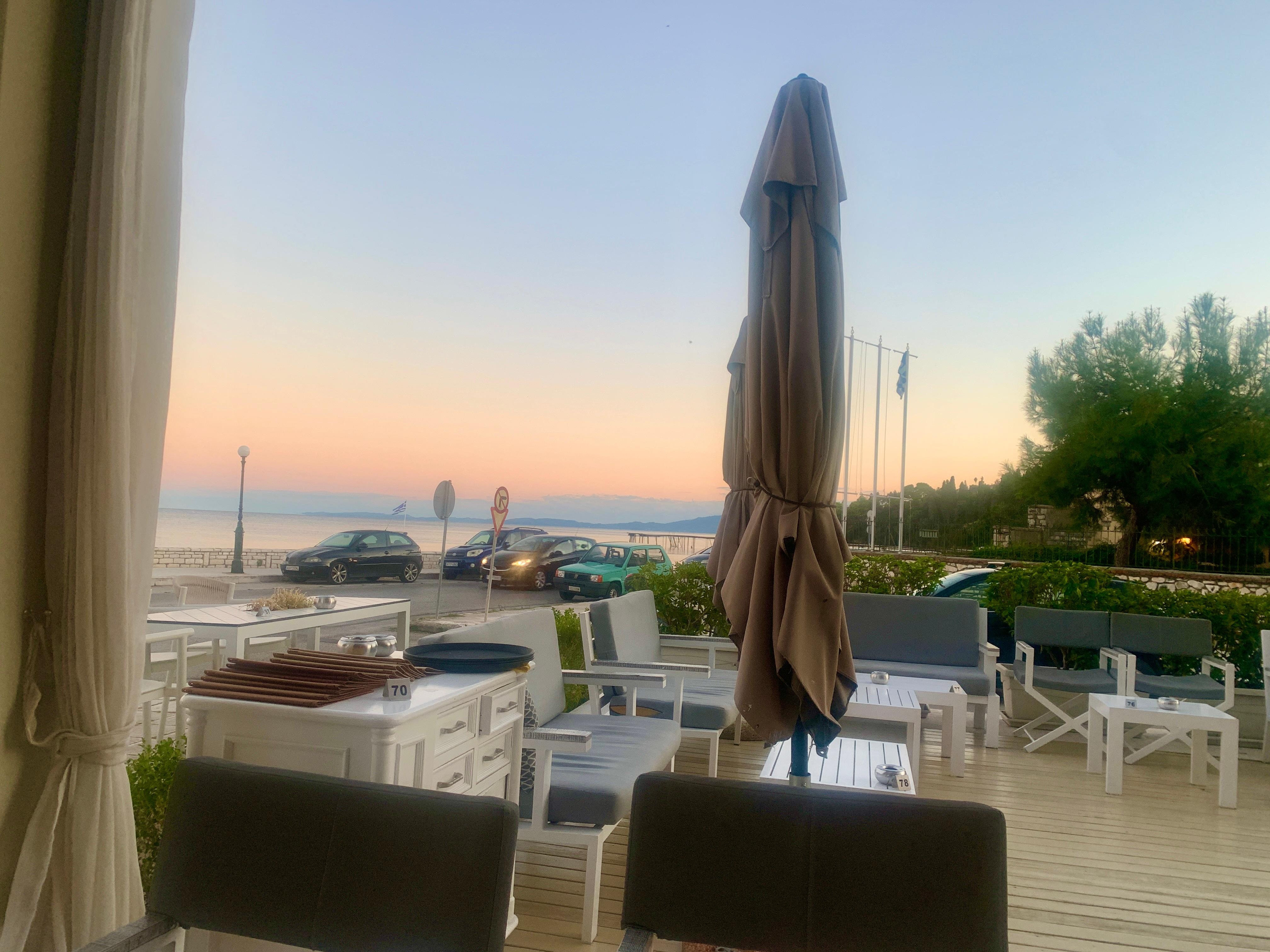 Outside seating at the restaurant (there was a lovely bar and inside seating as well)