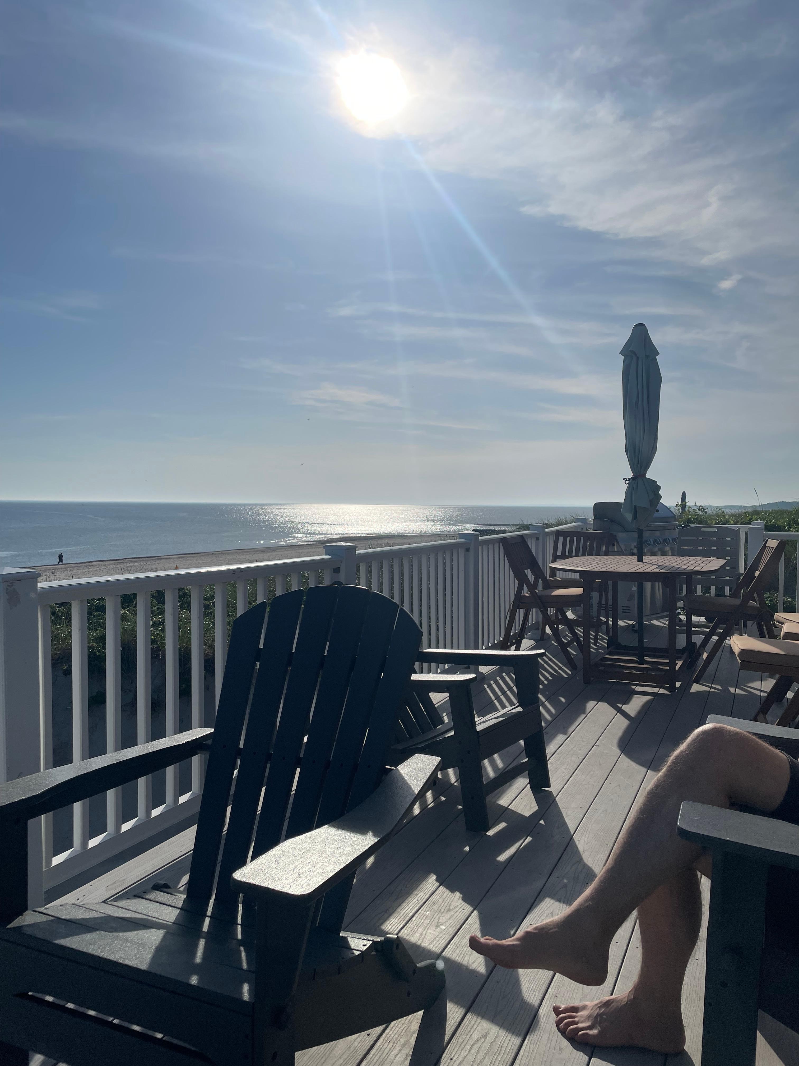 Coffee in the morning on the deck.  
