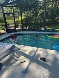 Your pool right outside the kitchen area was amazing The pool service came to check the water
