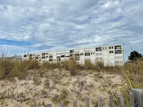 Outside of building from beach