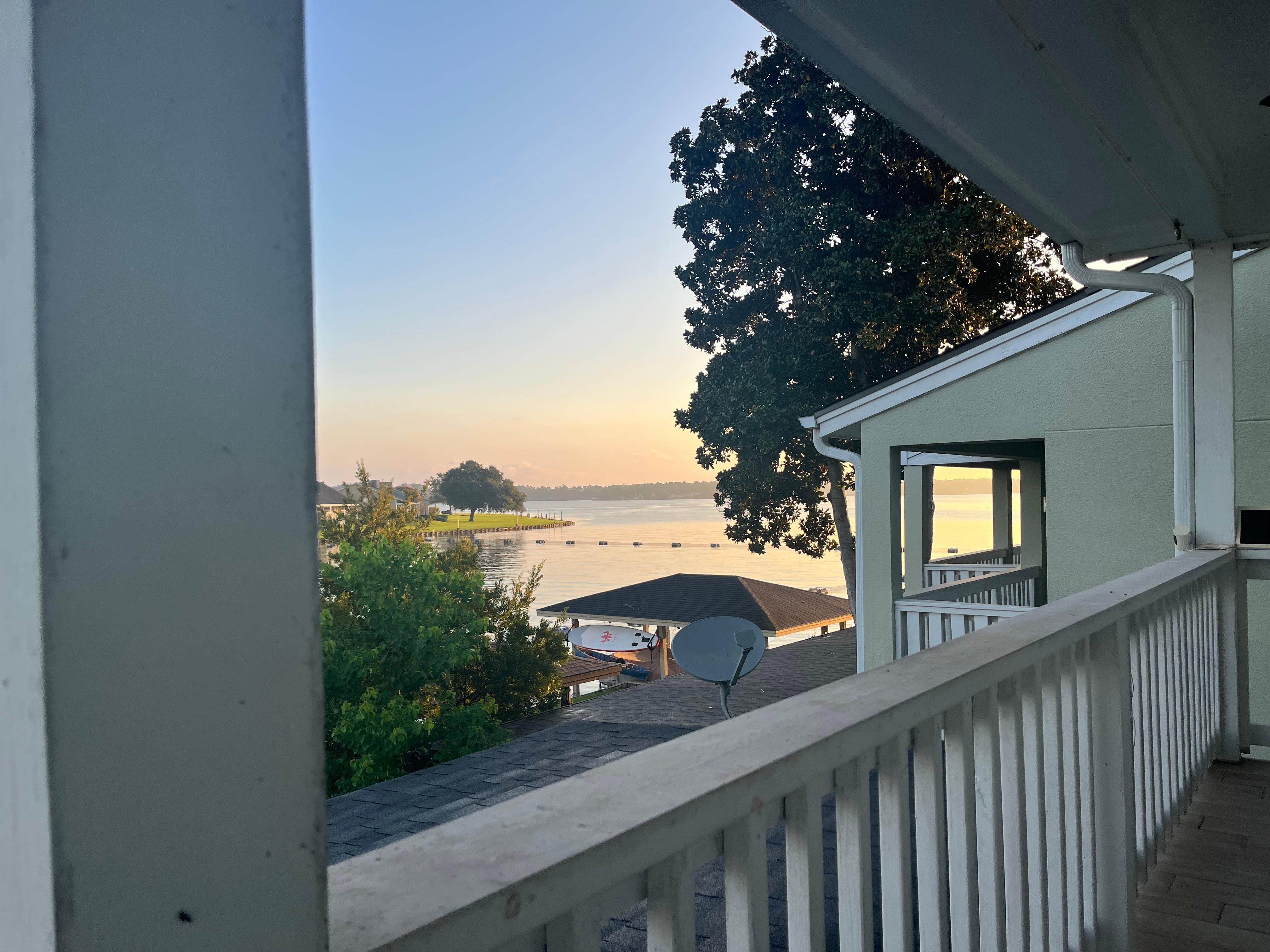 Sunrise from upstairs balcony. 