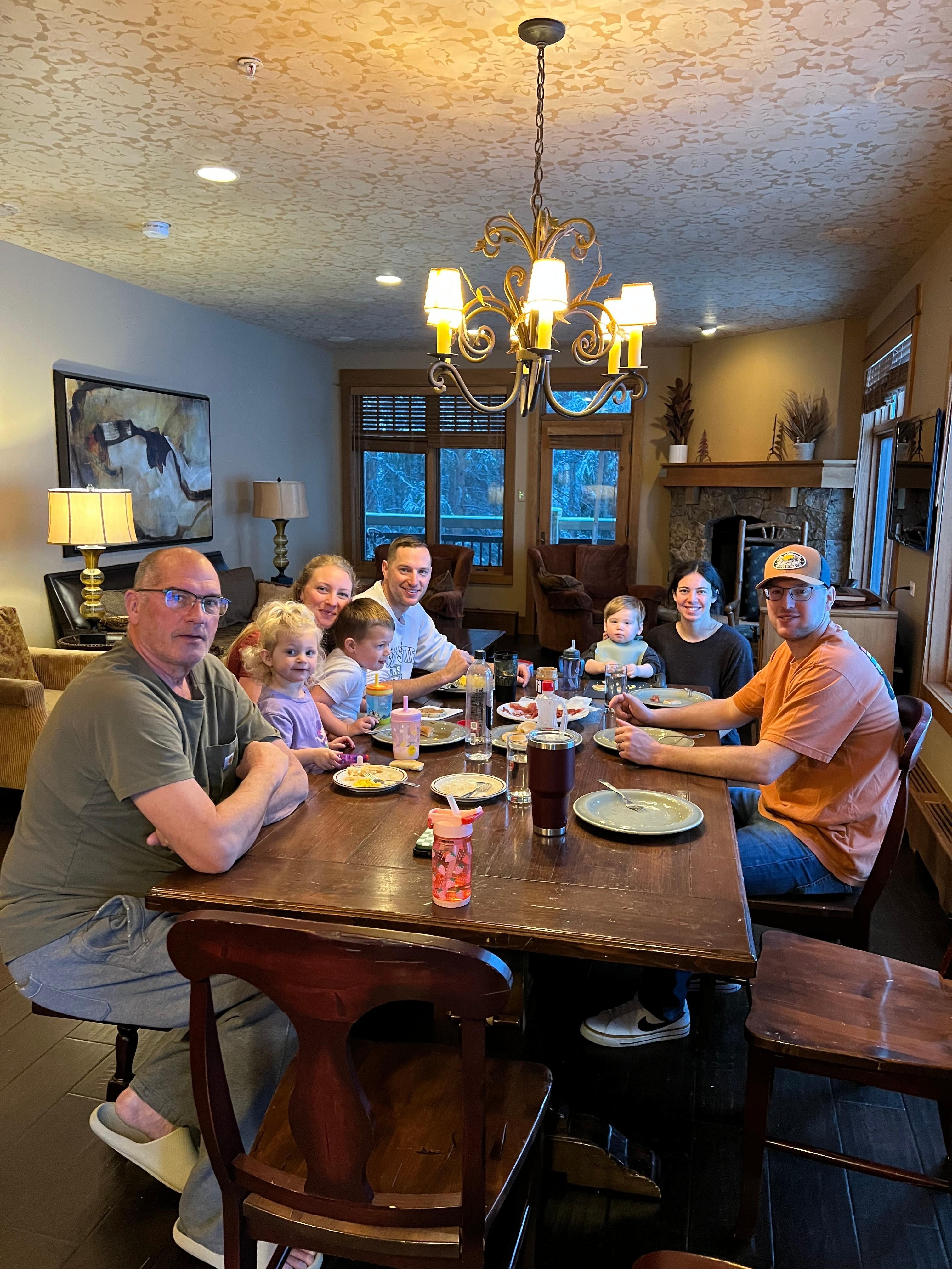 Great gathering space for down time and can’t say enough about the ski slope view!