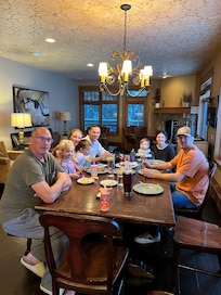 Great gathering space for down time and can’t say enough about the ski slope view!