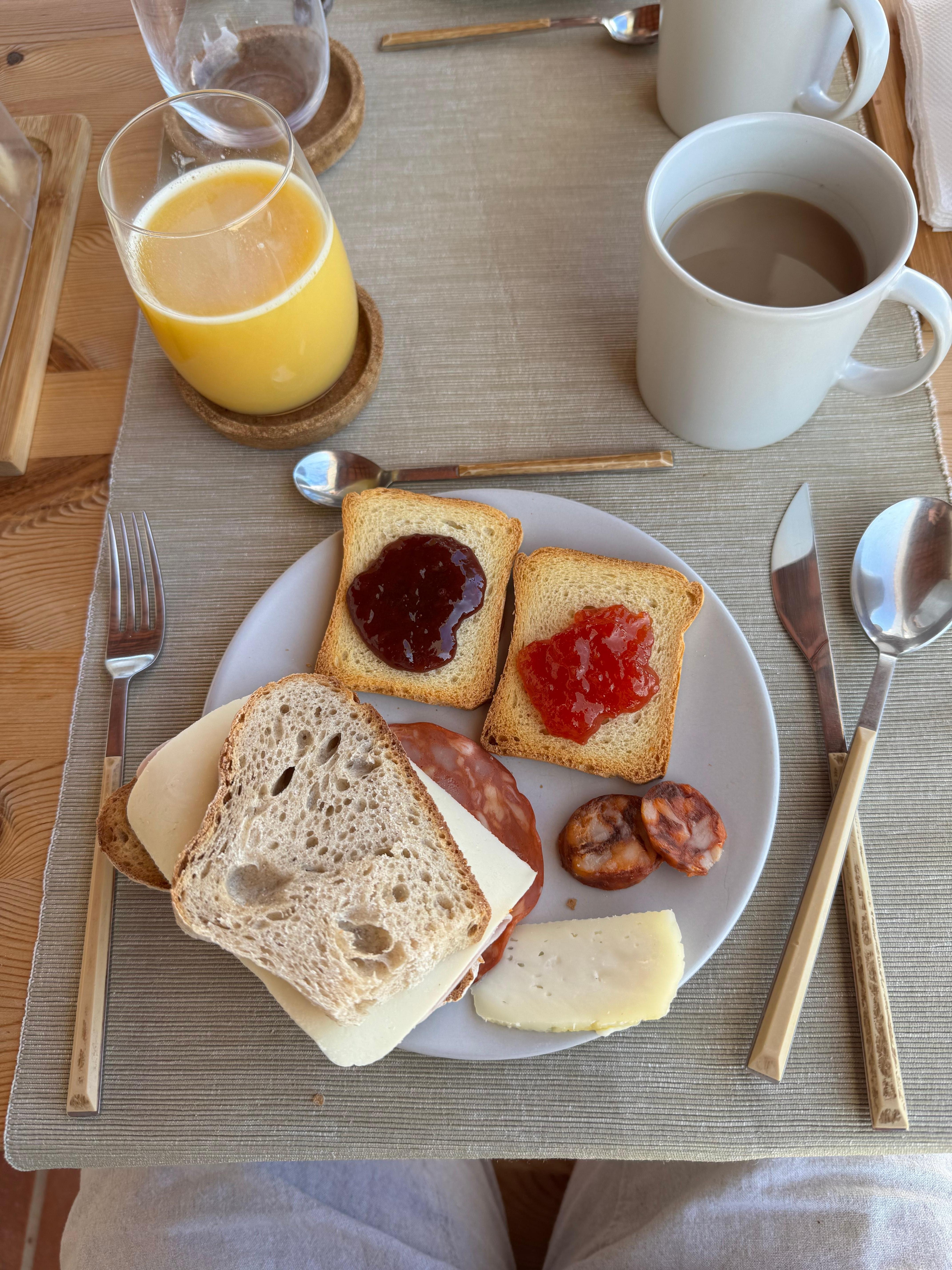Breakfast with locally sourced foods
