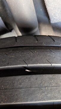 The nail in our tire because of the construction