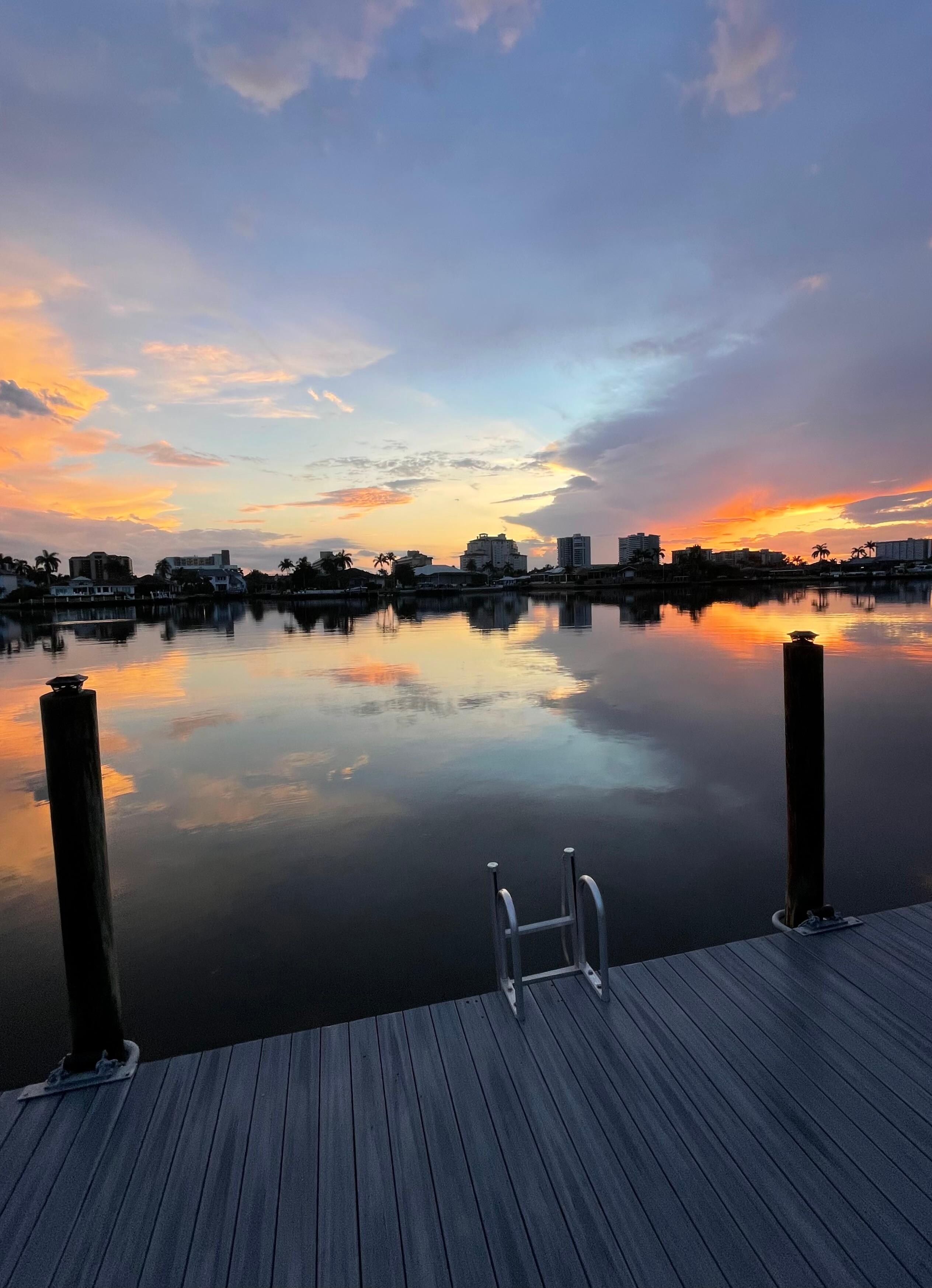 Sunset standing on house dock 