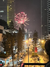 The fireworks from our apartment - they literally stopped traffic