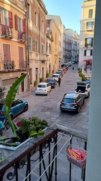 The view from the apartment balcony towards Piazza Yenne.
