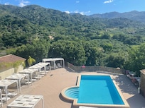The pool area