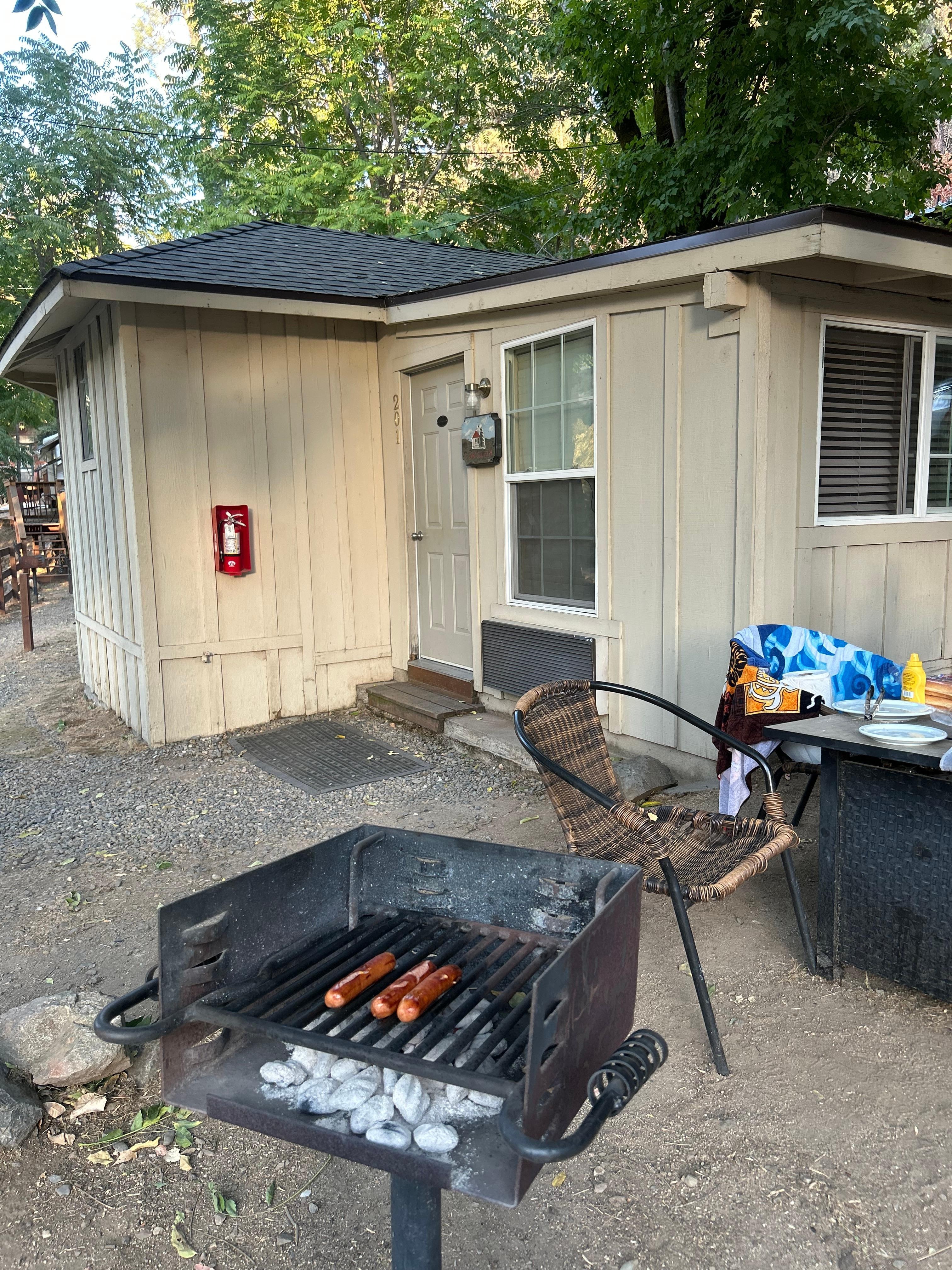 Bbq outside the cabin