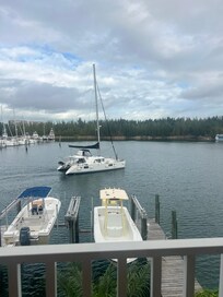 Picture from the back deck into the Bell Channel