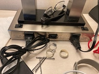 Worn/rusted lamp fixtures.