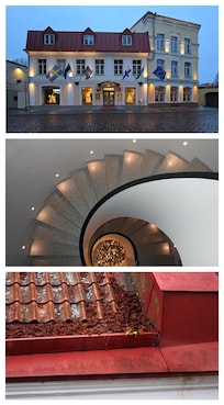 Hotellets forside
"Fotogen" vakker trapp
Utsikten fra hotellrommet