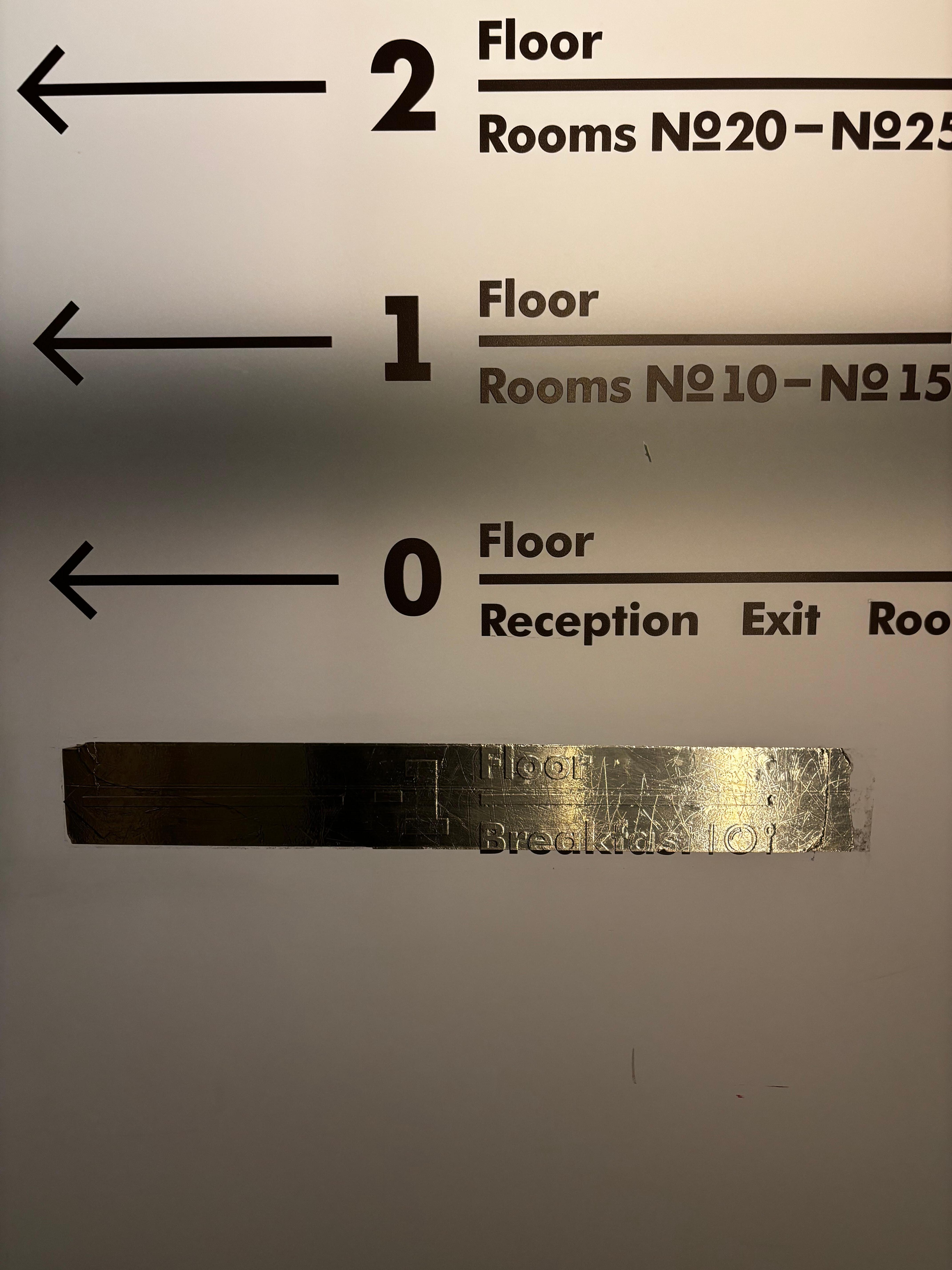Breaksfast is at the -1 floor? And reception?
