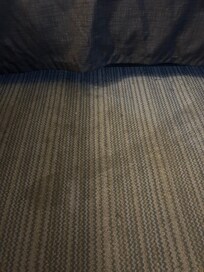 Carpet right next to the bed