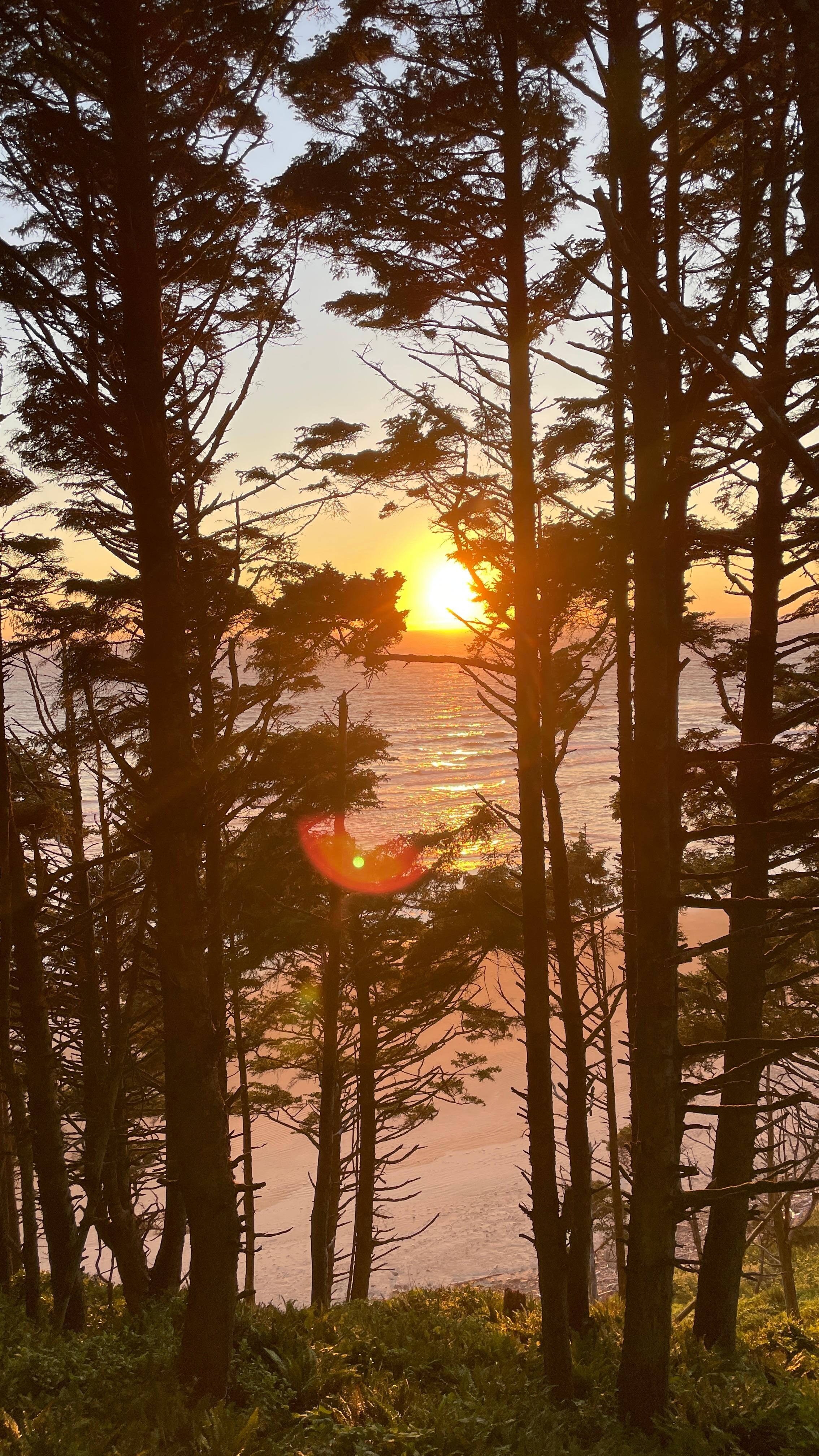 Sunset from the living room windows.