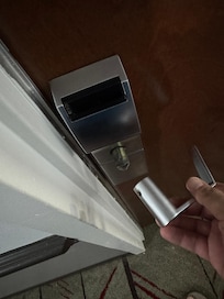 The door handle to our room everytime we tried to open the door. When we reported they came and put a screw in it.